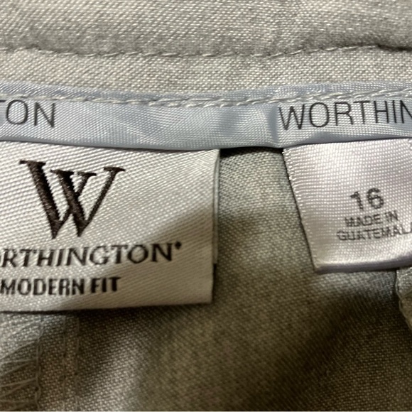 NWT! Worthington Trouser Fit Gray Dress Pants - Picture 4 of 5
